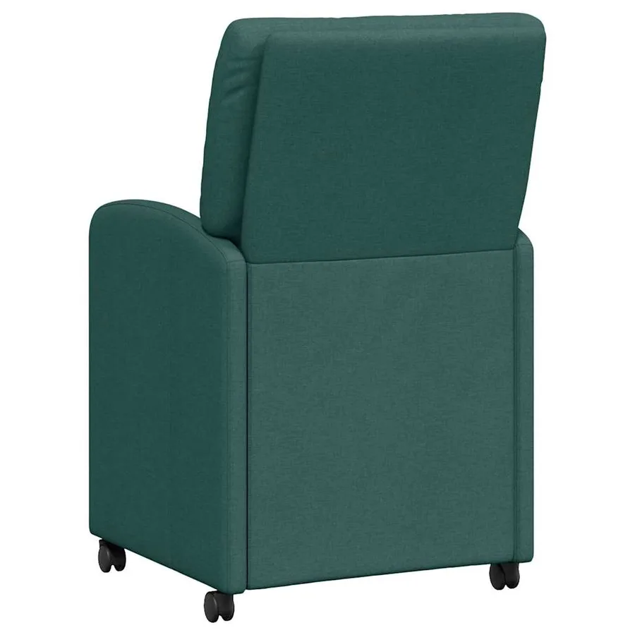 Chaises de Salle à Manger avec Roues 2 pcs Vert foncé tissu - 6