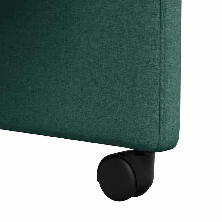 Chaises de Salle à Manger avec Roues 2 pcs Vert foncé tissu - 9