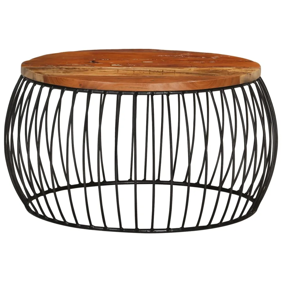 Table basse Ø68 cm Bois de récupération solide - 2