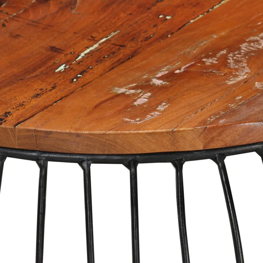 Table basse Ø68 cm Bois de récupération solide - 4