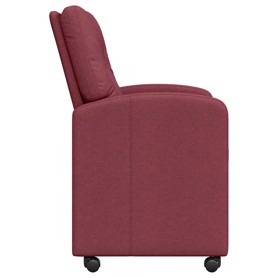Chaises de Salle à Manger avec Roues 2 pcs Bordeaux tissu - 5