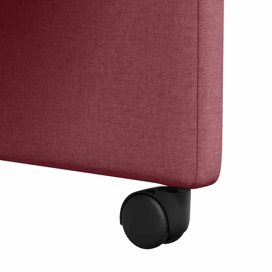 Chaises de Salle à Manger avec Roues 2 pcs Bordeaux tissu - 9