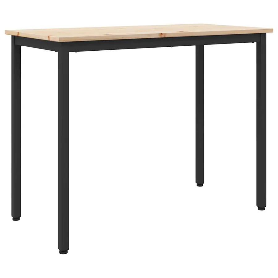 table Naturel 100 x 50 x 77 cm Bois d'ingénierie et acier
