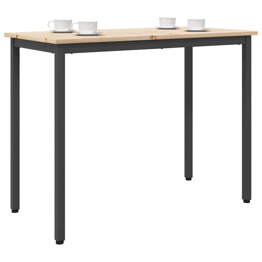 table Naturel 100 x 50 x 77 cm Bois d'ingénierie et acier - 2