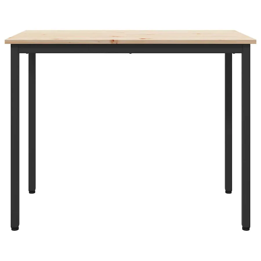 table Naturel 100 x 50 x 77 cm Bois d'ingénierie et acier - 3