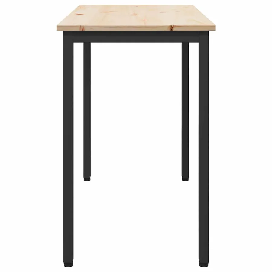 table Naturel 100 x 50 x 77 cm Bois d'ingénierie et acier - 4