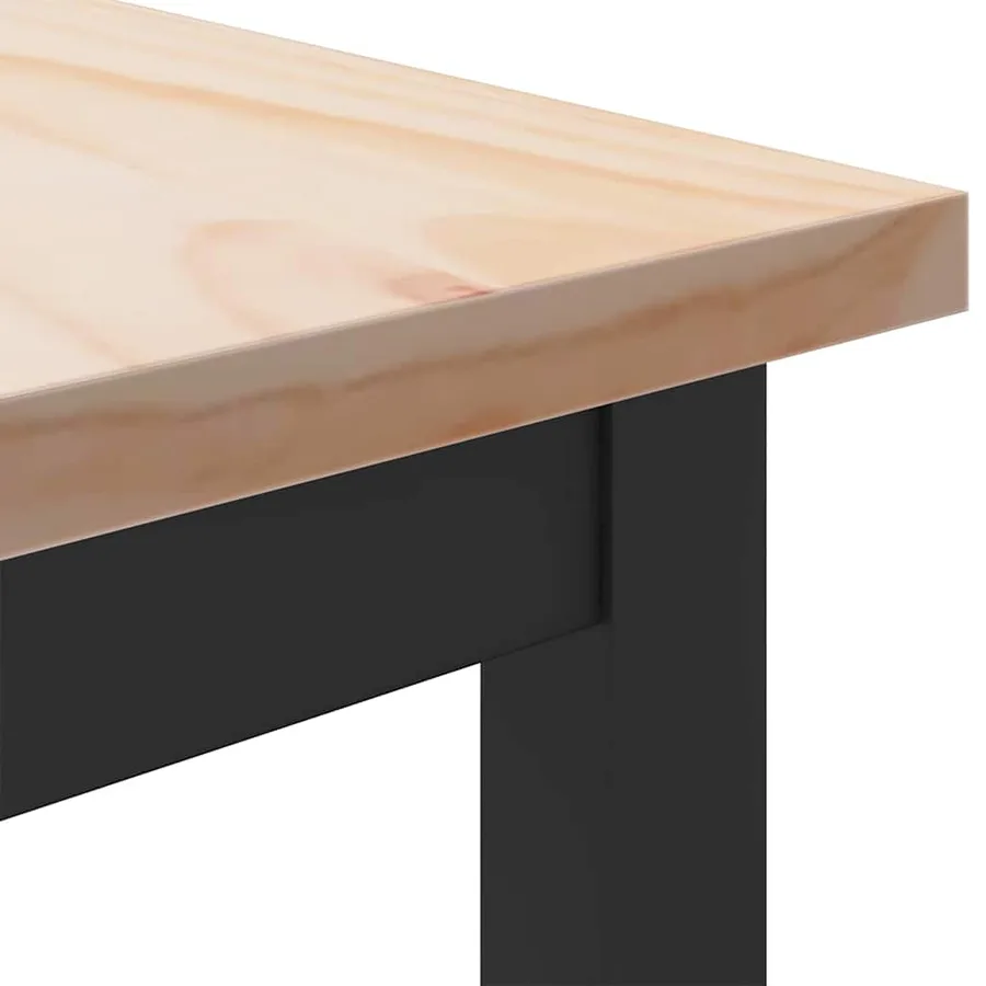 table Naturel 100 x 50 x 77 cm Bois d'ingénierie et acier - 5