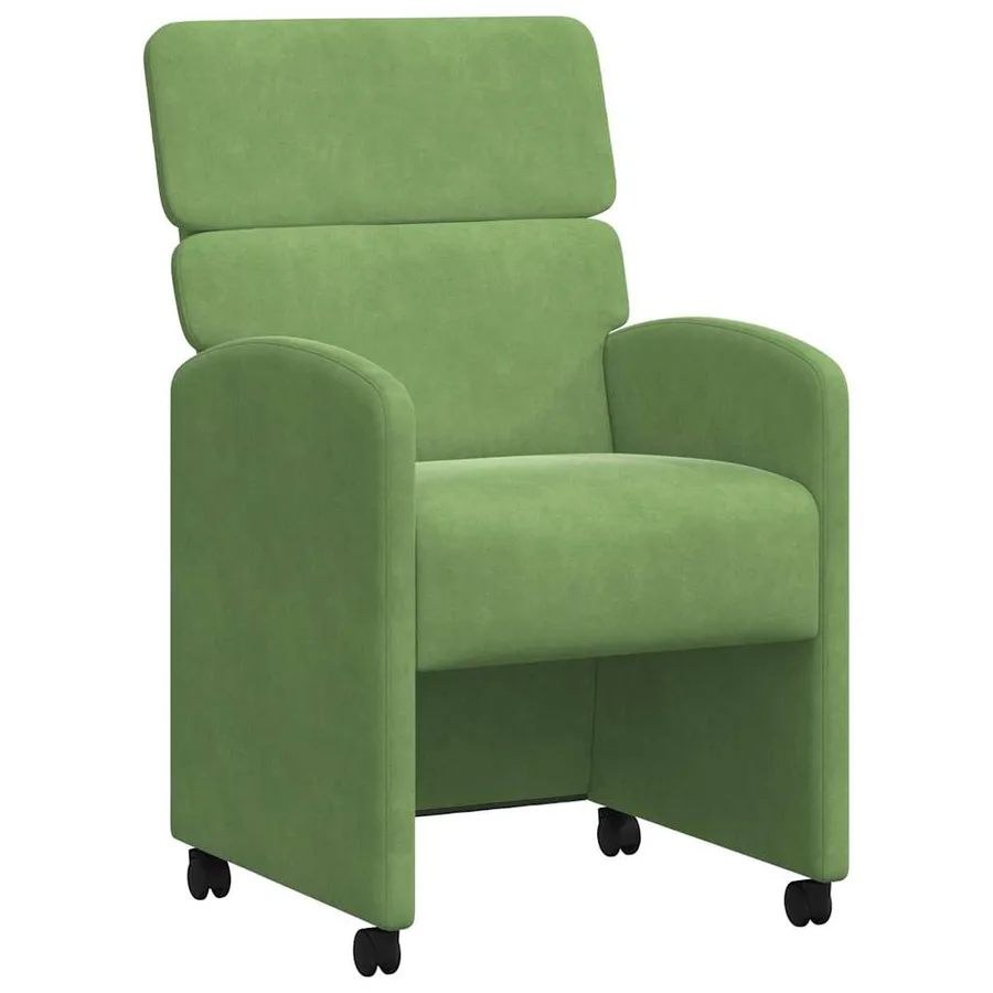 Chaises de Salle à Manger avec Roues 2 pcs Vert clair Velours - 2