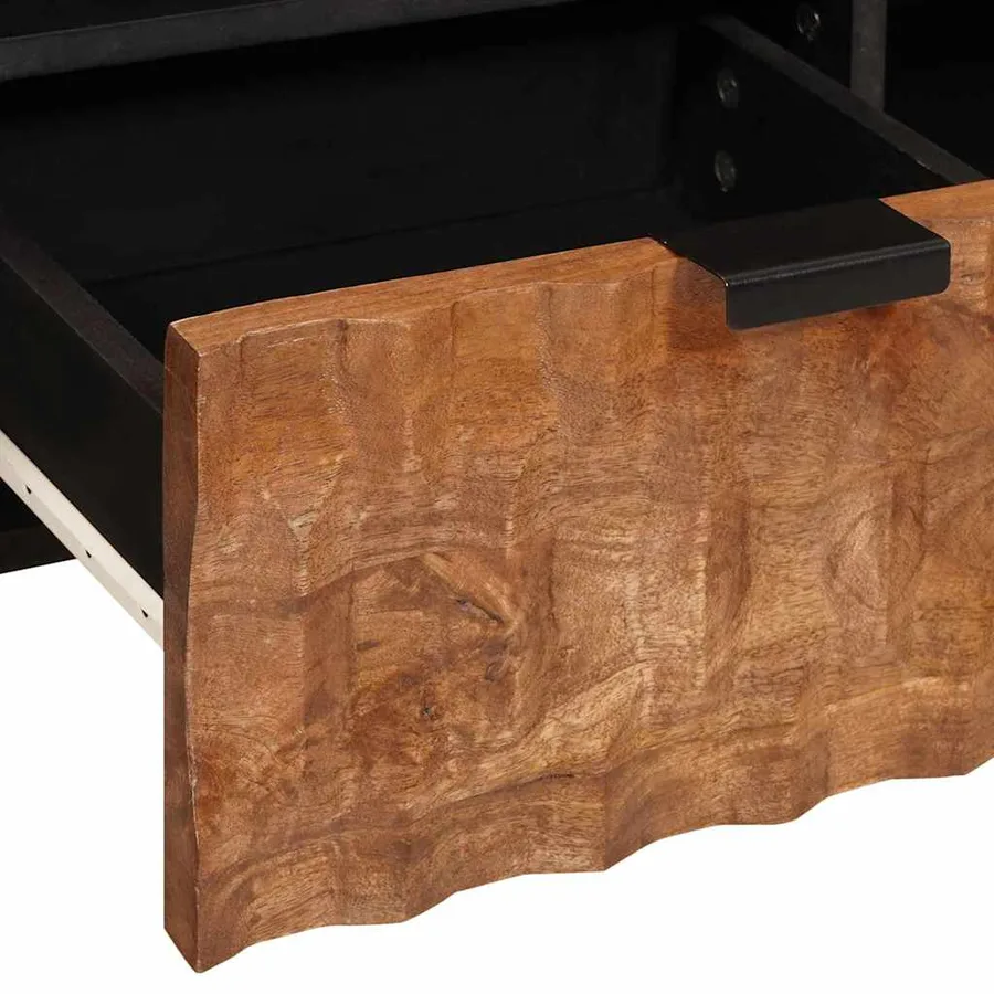 Meuble TV avec tiroir Finition Acacia Brun 100 x 33 x 46 cm - 7