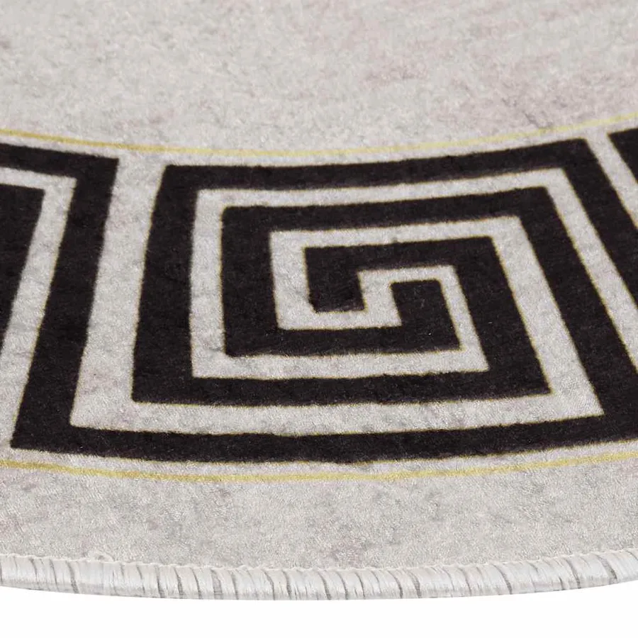 Tapis lavable antidérapant φ120 cm beige clair - 3