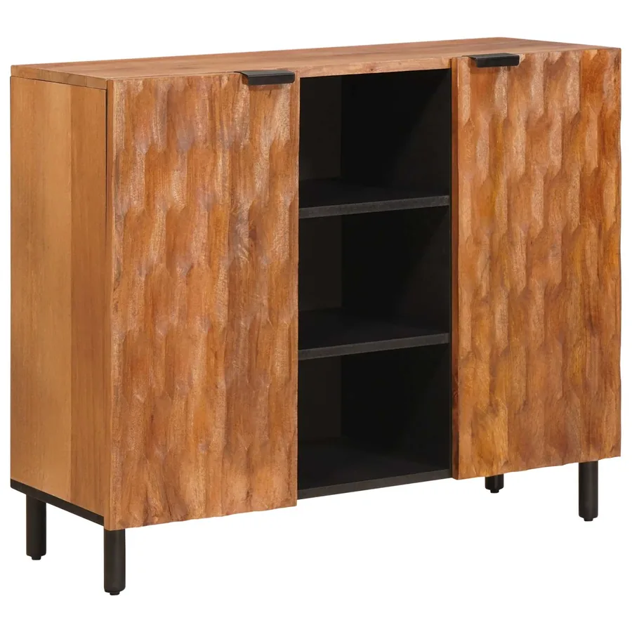Buffet avec étagère Finition Acacia Brun 90 x 33 x 75 cm