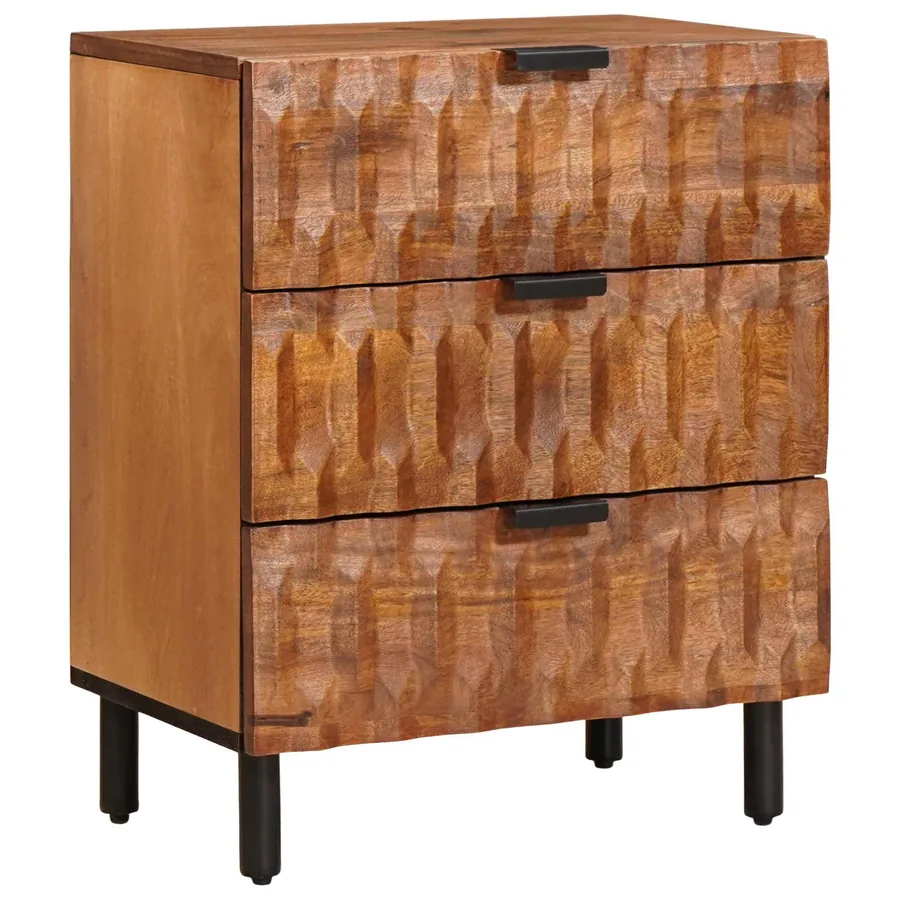 Cabinet de chevet Marron 50 x 33 x 62 cm Bois de mangue massif