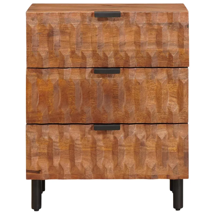 Cabinet de chevet Marron 50 x 33 x 62 cm Bois de mangue massif - 3