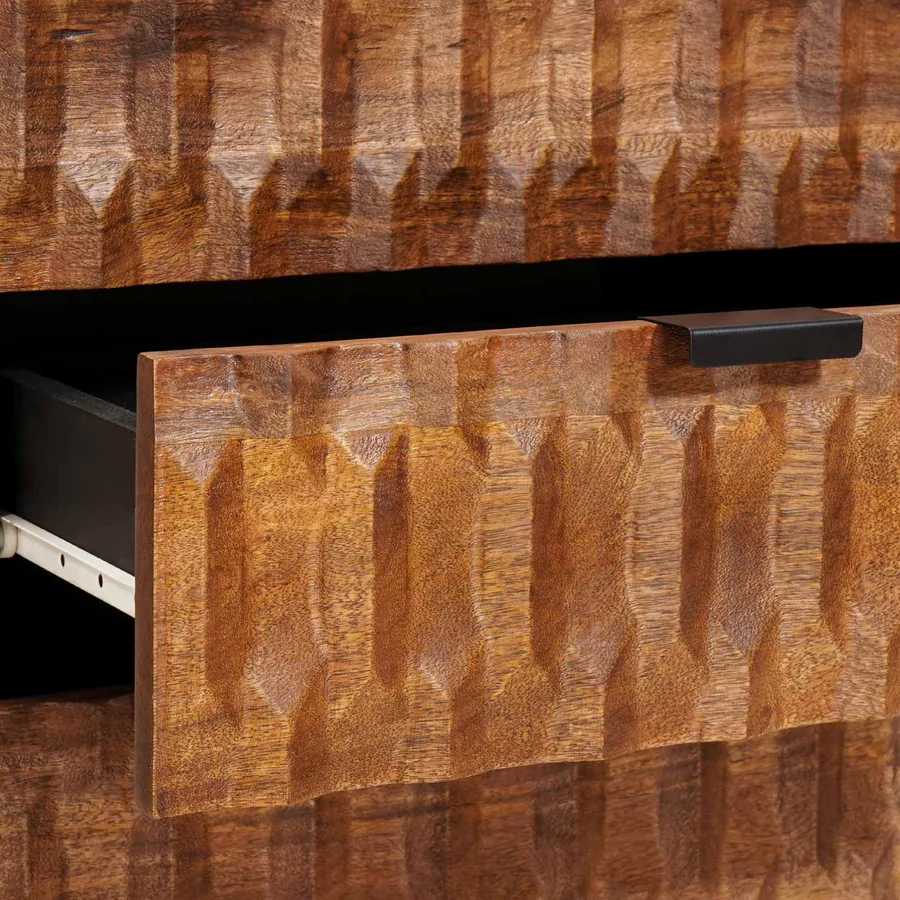 Cabinet de chevet Marron 50 x 33 x 62 cm Bois de mangue massif - 7