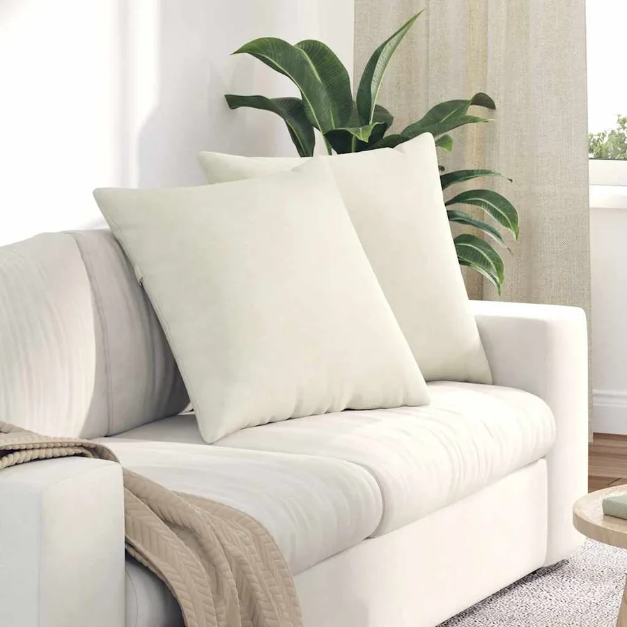 Coussins de canapé 2 pcs Crème 80 x 80 cm