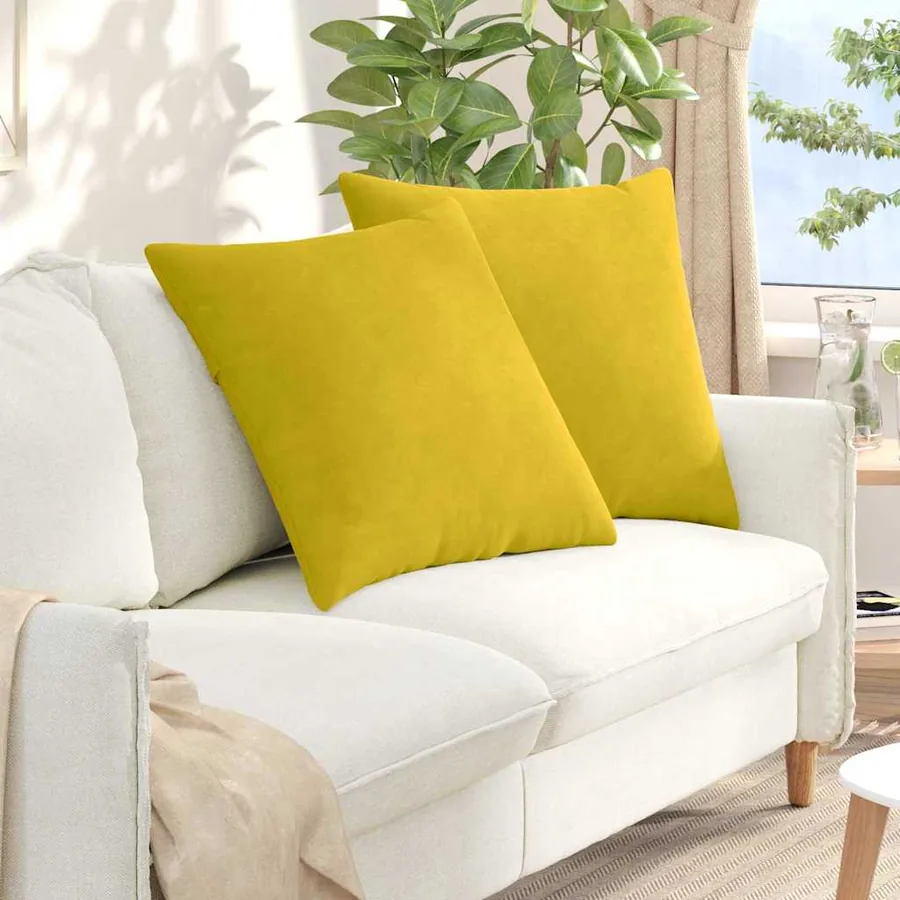Coussins de canapé 2 pcs Jaune 80 x 80 cm