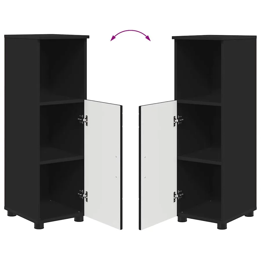 Ensemble de mobilier de salle de bain Montage mural 4 pcs Noir - 14