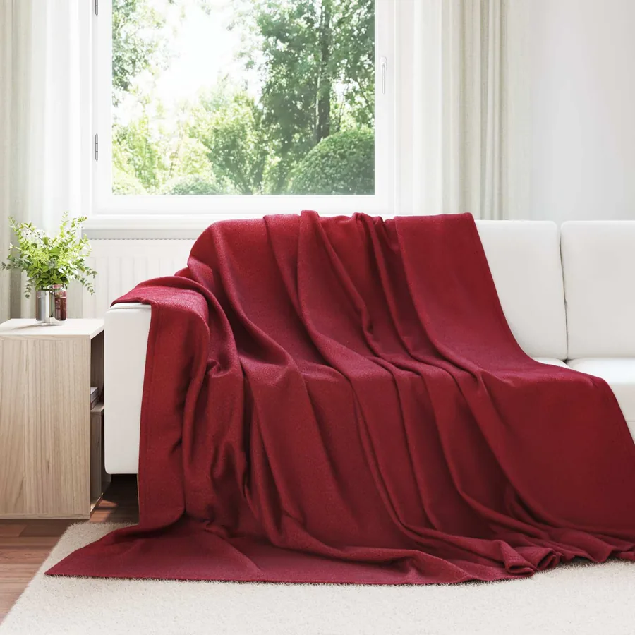 Jeté Rouge Bordeaux 240 x 220 cm Toison