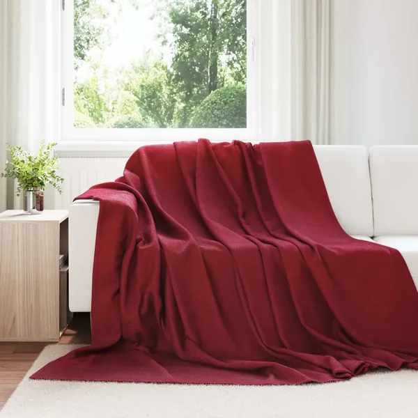 Jeté Rouge Bordeaux 240 x 220 cm Toison