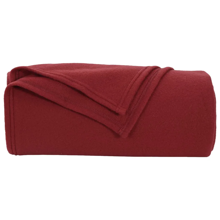 Jeté Rouge Bordeaux 240 x 220 cm Toison - 4