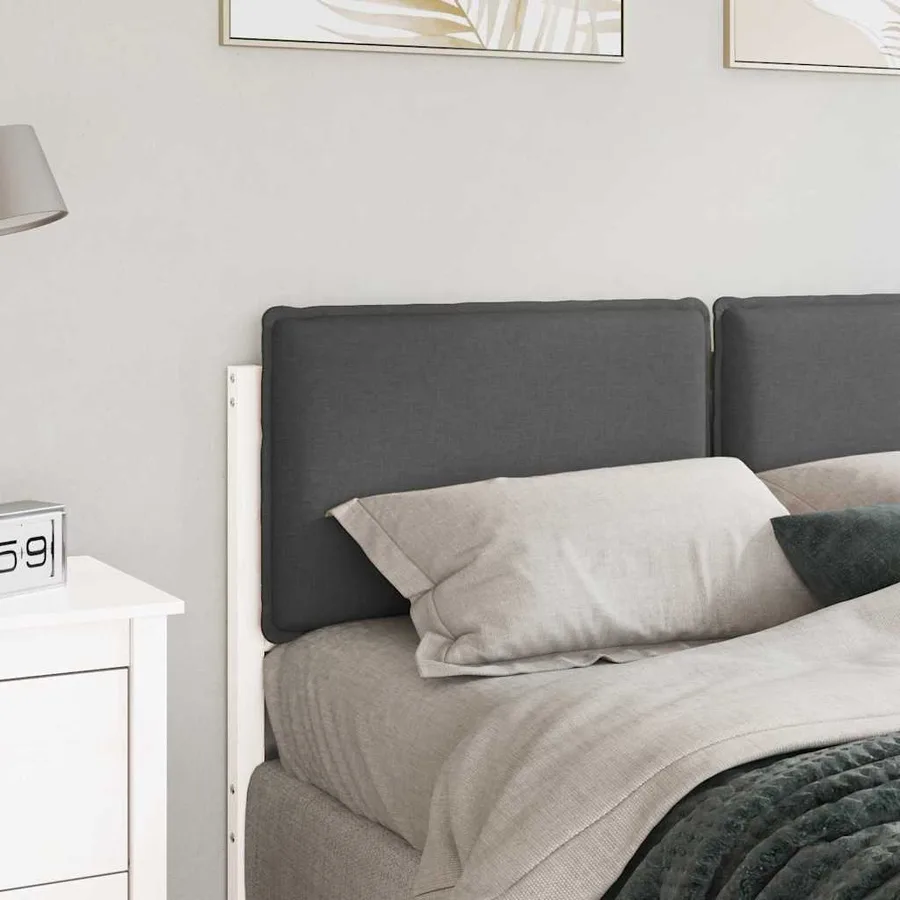 Tête de lit capitonnée Blanc et gris clair 140 cm Pin massif - 3