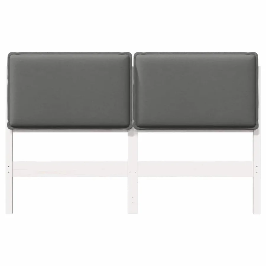 Tête de lit capitonnée Blanc et gris clair 140 cm Pin massif - 4