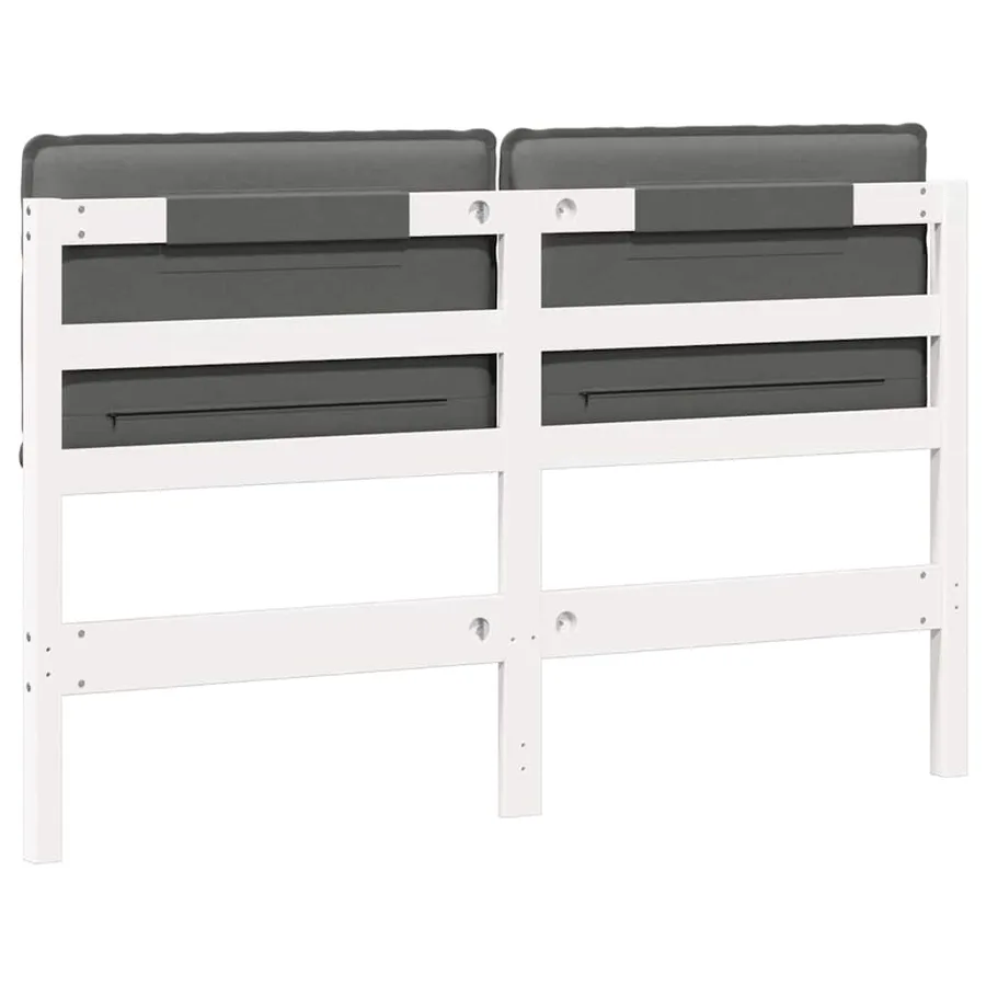 Tête de lit capitonnée Blanc et gris clair 140 cm Pin massif - 6