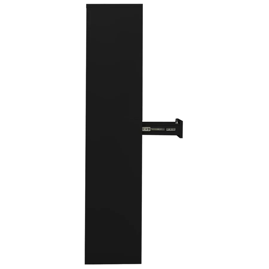 Armoire de bureau Noir 90x40x180 cm Acier - 4