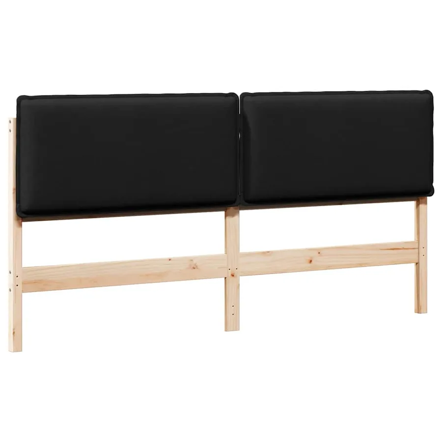 Tête de lit capitonnée Naturel et Noir 200 cm Pin massif - 2