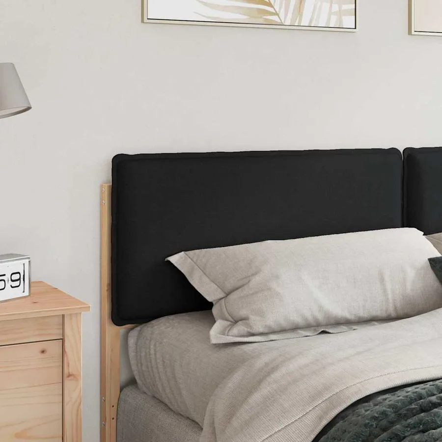 Tête de lit capitonnée Naturel et Noir 200 cm Pin massif - 3