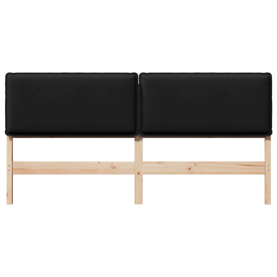 Tête de lit capitonnée Naturel et Noir 200 cm Pin massif - 4
