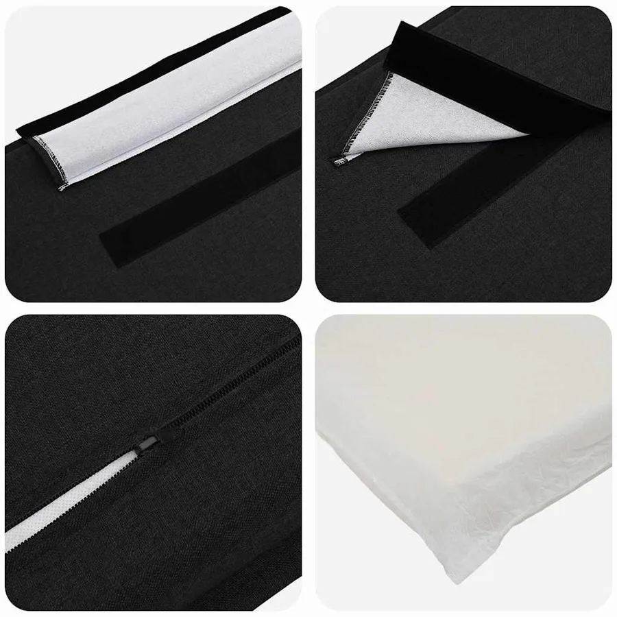 Tête de lit capitonnée Naturel et Noir 200 cm Pin massif - 7