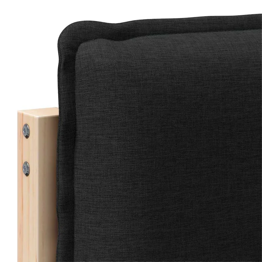 Tête de lit capitonnée Naturel et Noir 200 cm Pin massif - 9