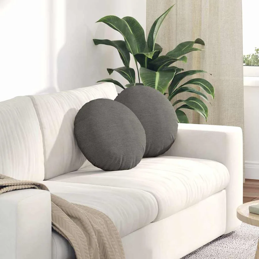 Coussins de siège 2 pcs Gris clair Ø 40 cm
