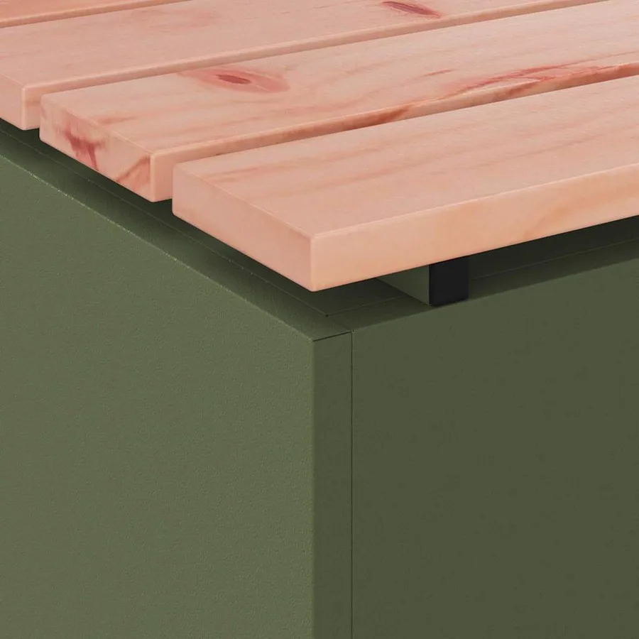 Banc de jardin Vert olive 60 x 40 x 43 cm Acier - 7