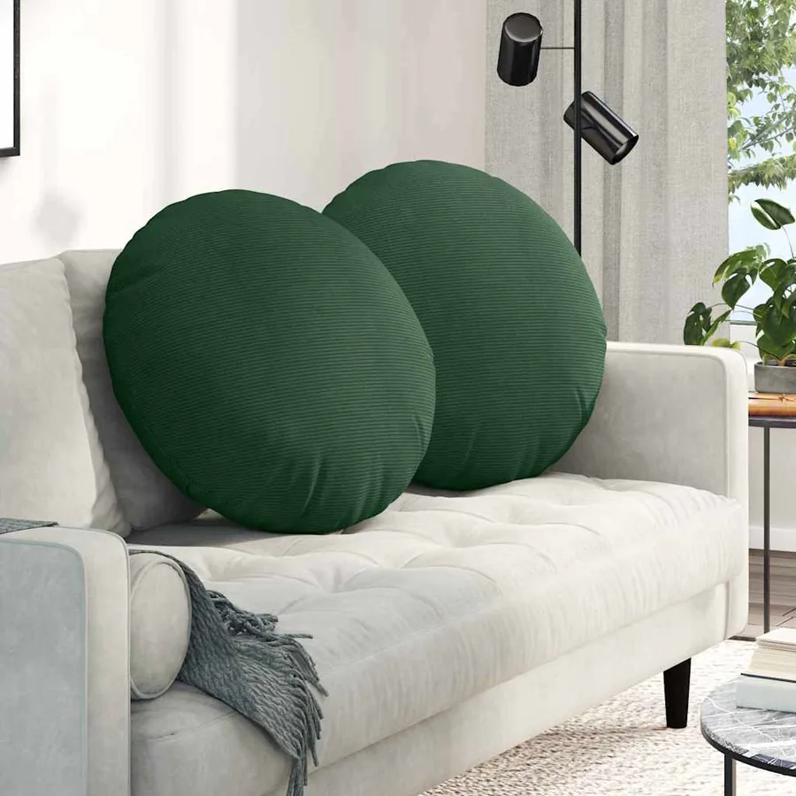 Coussins de siège 2 pcs Vert foncé Ø 80 cm