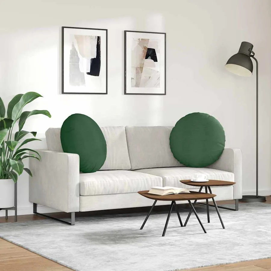Coussins de siège 2 pcs Vert foncé Ø 80 cm - 4