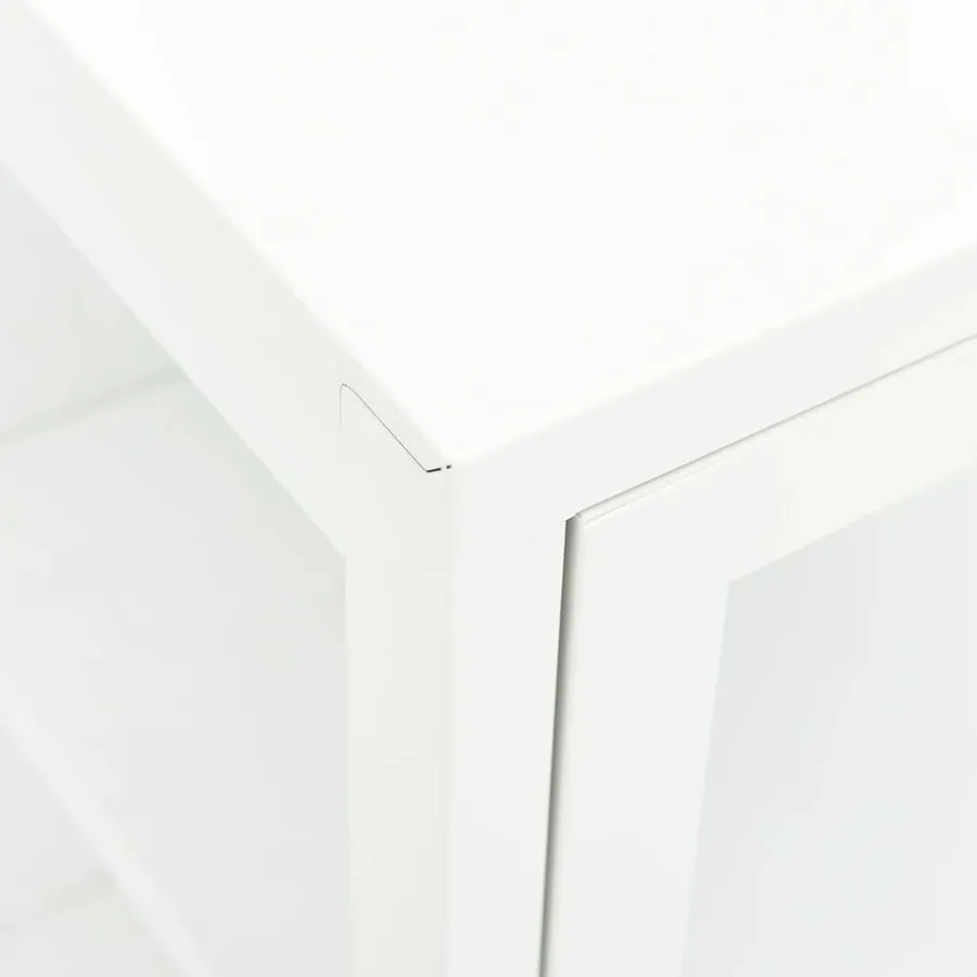 Buffet Blanc 70x35x70 cm Acier et verre - 8