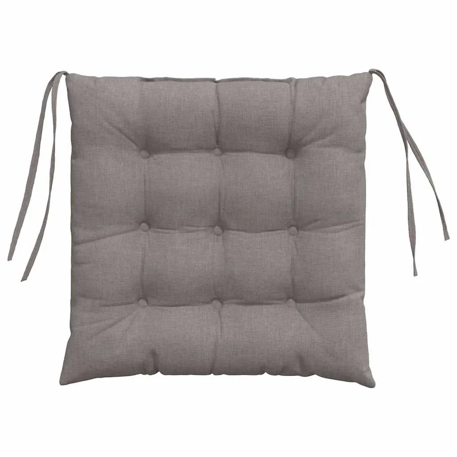 Coussins de siège 4 pcs Taupe 40 x 40 x 6 cm tissu - 7