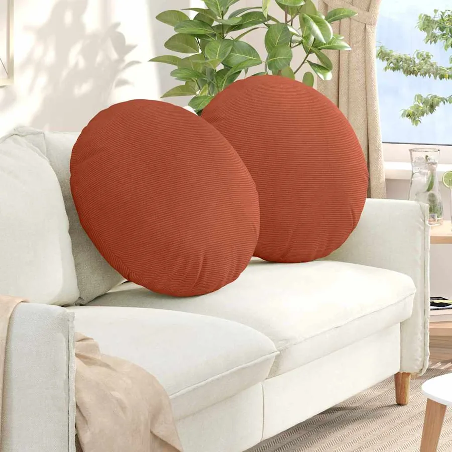 Coussins de siège 2 pcs Rouge orange Ø 80 cm