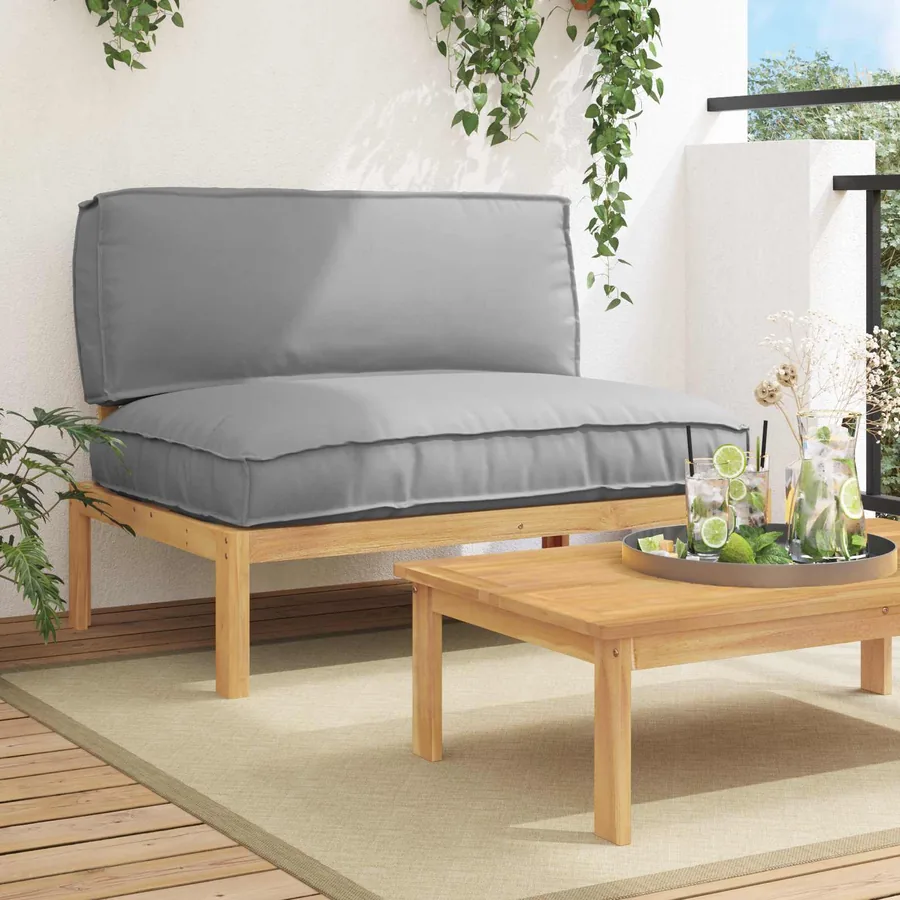 Ensemble de Canapés Gris 120 x 92 x 69 cm Bois d'Acacia Massif