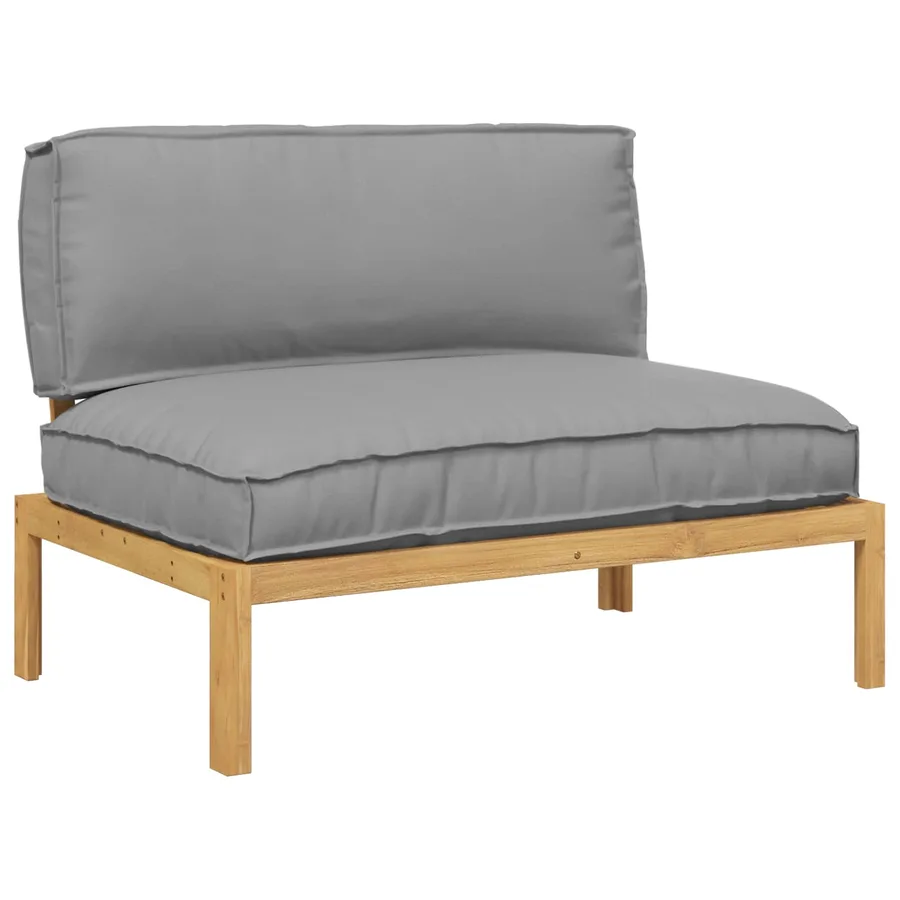 Ensemble de Canapés Gris 120 x 92 x 69 cm Bois d'Acacia Massif - 2