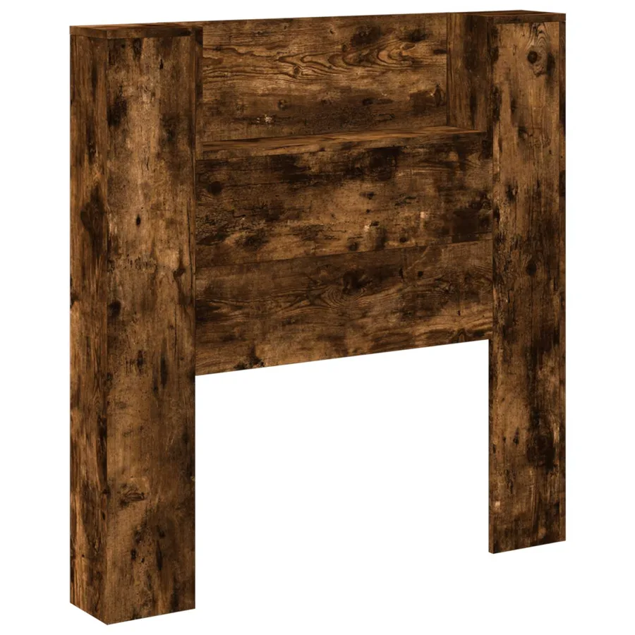 Tête de lit de rangement avec LED Chêne fumé Bois d'ingénierie - 2