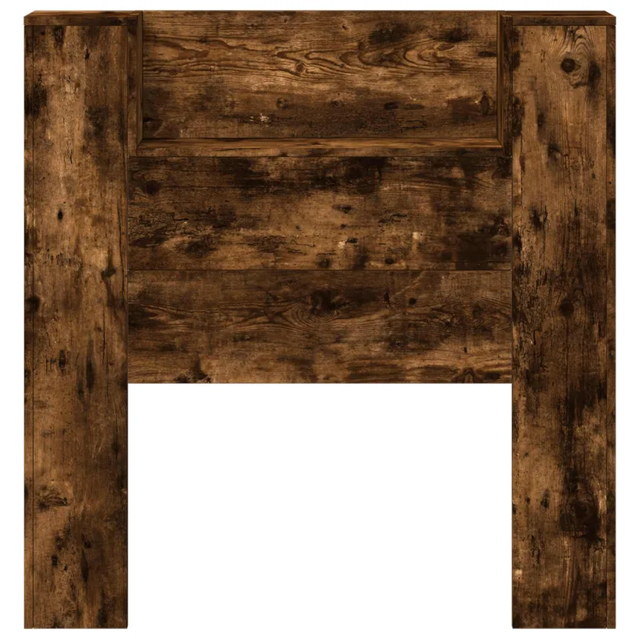 Tête de lit de rangement avec LED Chêne fumé Bois d'ingénierie - 5