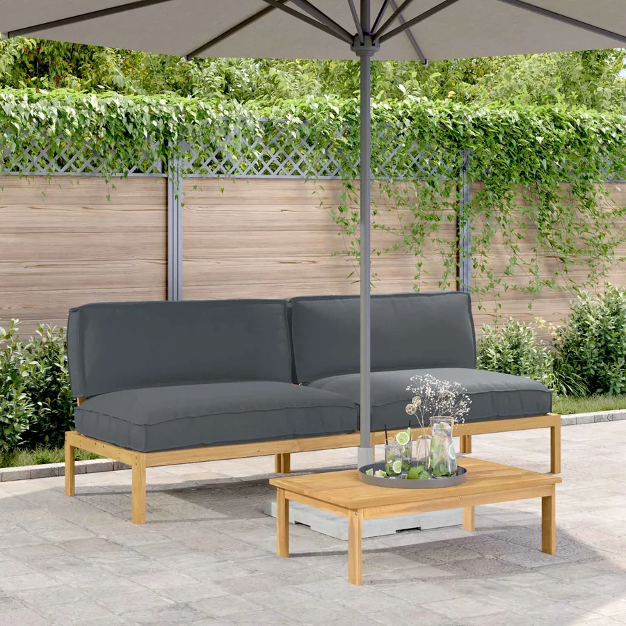 Ensemble de Canapés avec coussin Anthracite 240 x 92 x 69 cm