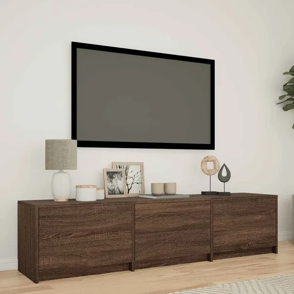 Meuble TV avec LED 165 x 34 x 40 cm Chêne brun