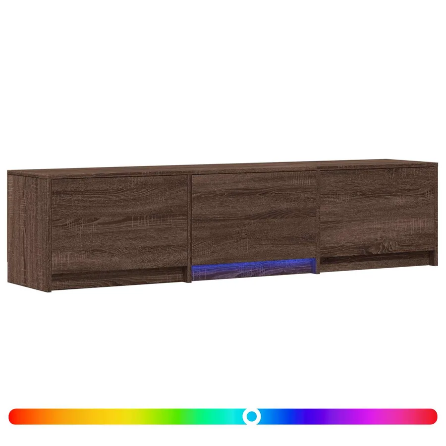 Meuble TV avec LED 165 x 34 x 40 cm Chêne brun - 2