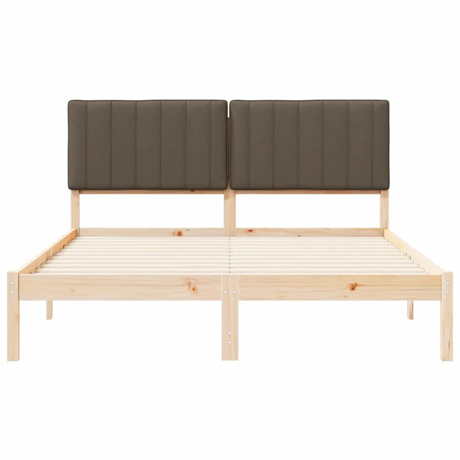 Cadre de lit avec tête de lit rembourrée Taupe 150 x 200 cm - 5