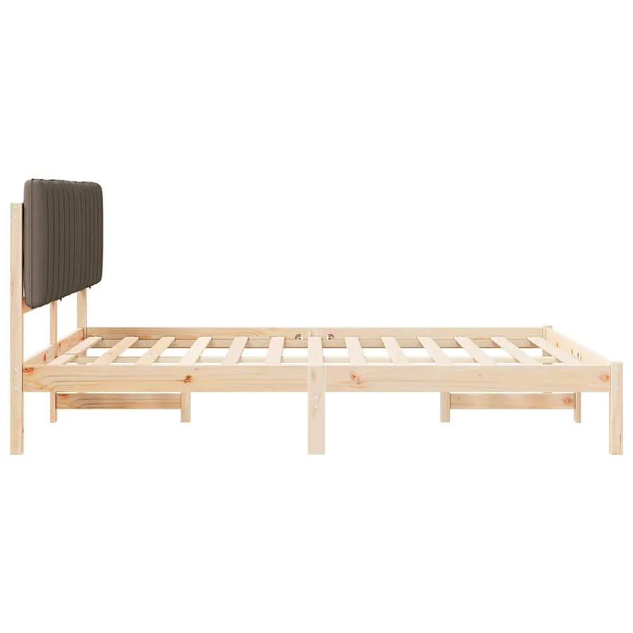 Cadre de lit avec tête de lit rembourrée Taupe 150 x 200 cm - 6
