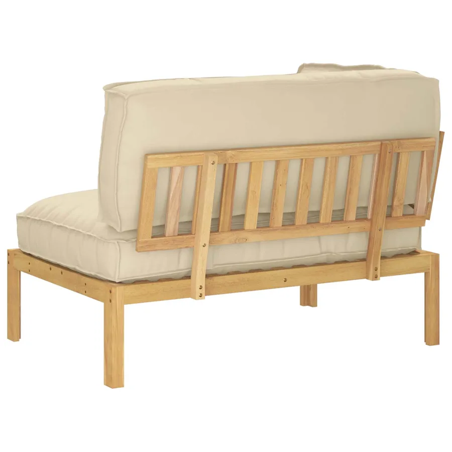 Ensemble de Canapés Beige 133 x 92 x 69 cm Bois d'Acacia Massif - 9